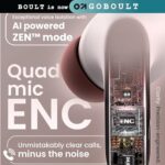 GOBOULT Z20 Pro Truly Wireless Bluetooth Ear Buds with 60 Hours Playtime, 4 Mics Clear Calling, 45ms Low Latency, Touch Controls, TWS Earbuds Bluetooth Wireless (Candy Cane)  : Electronics - Image 5