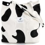 Buy Street27® Korean Canvas Corduroy Tote Bag Casual Work Shoulder Handbags | Multi-Purpose Bag |Sturdy Canvas Bag with Large Capacity | Shopping Bag for Office, College & Daily Use (Cow)