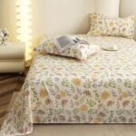 Buy Story@Home King Size Bedsheet | Cloud Cotton Flatsheet King Size with Two Pillow Covers| 300 TC | Super Soft Bed Sheet for King Size Bed | Floral Design (270 x 250 cm, Off White & Yellow) Online at Low Prices in India -  - Image 7