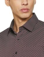 Van Heusen Men's Checkered Slim Fit Shirt (VHSFFSLBJ44544_Wine  : Clothing & Accessories - Image 3