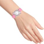 Acnos Silicone Premium White Dial Diamond Pink Analog Watch With Diamond Bracelet For Girl Best Design Butterfly Combo 3 Pack Of 3, Pink Band  : Fashion - Image 7