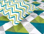 Divine Casa 144 TC Cotton Bedsheet for Double Bed with 2 Pillow Cover (222 x 254 cm, Aqua Lime, Geometric)  : Home & Kitchen - Image 3
