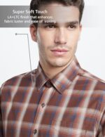 Symbol Premium Men's Stylish Checkered Casual Shirt - Regular Fit | Full Sleeve | Pure Cotton | Smart Casual Wear (Available in Plus Size) (SP-M-S25-CS-108-Brown1-5XL)  : Clothing & Accessories - Image 4