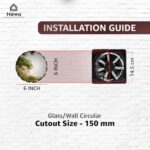 HEWA Onyx 6 inch 150mm high speed Ventilation Exhaust Fan for bathroom, kitchen with 2 year warranty (Black)  : Home & Kitchen - Image 3