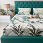 Urban Space 100% Cotton Floral Bedsheet for King Bed, Serene 200 TC Bedsheet King Size Bed Cotton with 2 Pillow Cover (108 x 108 inches, Majestic Aqua)  : Home & Kitchen