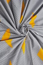 Buy Huesland by Ahmedabad Cotton 144 TC Cotton Bedsheet for Double Bed with 2 Pillow Covers - Grey, Yellow & White Online at Low Prices in India -  - Image 5