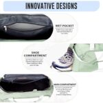 Buy Storite Nylon 54 Cm Imported Multi Purpose Travel Duffle Bag for Women with Dry and Wet Pocket, Lightweight Waterproof Backpack Carry Luggage Bag with Shoe Compartment (Pista Green, 53 x 23 x 24 cm) - Image 4