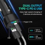 Portronics 80W Dual Output Fast Car Charger with Type-C PD & USB, LED Indicator, Charging Adapter Compatible with Cars for iPhone & Android Smartphone, Smartwatch, Earbud, Power Bank (Black)   - Image 3