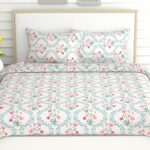 Haus & Kinder Double Bed Bedsheet with 2 Pillow Covers| 90x100 Inches |186 TC Queen Size Cotton Bed Sheet Breathable | Soft | Pink Blossom  : Home & Kitchen - Image 2