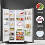 LG 655 L Frost-Free Smart Inverter Double Door Side-By-Side Refrigerator (GL-B257HDSY, Dazzle Steel, Express Freeze | Multi Air-Flow)  : Garden & Outdoors - Image 4