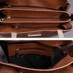 Buy Carrylux Dual Tone Large Capacity Croco Pattern Tote Handbags Purses Shoulder Bag For Womens (Tan) - Image 6