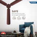 Buy Crompton Energion Hyperjet 1200mm BLDC Ceiling Fan | Point Anywhere Remote Control | BEE 5 Star Rated Energy Efficient | Superior Air Delivery | Anti-Rust | 2 Year Manufacturer Warranty | Brown Online at Low Prices in India -  - Image 3