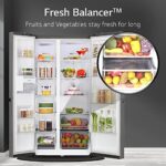 LG 655 L Frost-Free Smart Inverter Double Door Side-By-Side Refrigerator (GL-B257HDSY, Dazzle Steel, Express Freeze | Multi Air-Flow)  : Garden & Outdoors - Image 6