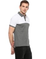 AMERICAN CREW Men's Polo T-Shirt (AC164-M_Ecru Melange & Charcoal Melange)  : Fashion - Image 4
