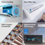 Samsung 1.5 Ton 5 Star (5-in-1 Convertible Cooling, AR18CYNZABE, Stabilizer Free Operation, Copper, Inverter Split AC, White  : Home & Kitchen - Image 7