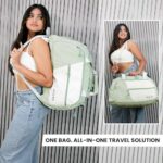 Buy Storite Nylon 54 Cm Imported Multi Purpose Travel Duffle Bag for Women with Dry and Wet Pocket, Lightweight Waterproof Backpack Carry Luggage Bag with Shoe Compartment (Pista Green, 53 x 23 x 24 cm) - Image 5