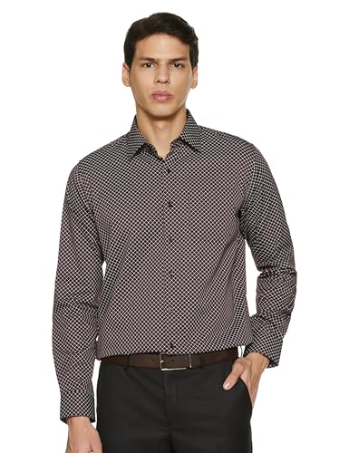 Van Heusen Men's Checkered Slim Fit Shirt (VHSFFSLBJ44544_Wine  : Clothing & Accessories