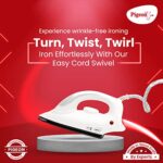Buy Pigeon 1000 Watts Dry Iron Greblon Dual Non Sick Sole Plate with German Coating Technology | 360 Cord Swivel | Thermal Safety Fuse | WHITE Online at Low Prices in India -  - Image 2