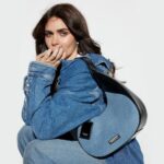 Buy Miraggio Gaby Denim Hobo Shoulder Bag for Women (Denim & Black) - Image 2