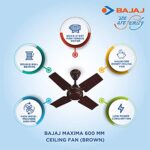 Bajaj Maxima 600 MM Ceiling Fan | High Speed | Double Ball Bearing | Quick-start High Torque Motor | 2-Yr Warranty 【Brown】  : Car & Motorbike - Image 3
