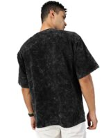 Buy boffi ... 100% Cotton Oversized T-Shirt Unisex Drop Shoulder Dye Washed Street Look Black Pack of 1 (in, Alpha, L, Regular, Black) - Image 2