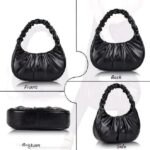 Buy AKSUTI Fashionable for Women cute Hobo Tote handbag mini clutch with zipper (Black) - Image 4