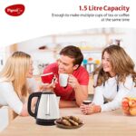 Pigeon by Stovekraft Amaze Plus Electric Kettle (14289) with Stainless Steel Body, 1.5 litre, used for boiling Water, making tea and coffee, instant noodles, soup etc. (Silver)  : Home & Kitchen - Image 4