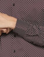 Van Heusen Men's Checkered Slim Fit Shirt (VHSFFSLBJ44544_Wine  : Clothing & Accessories - Image 4
