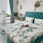 Urban Space 100% Cotton Floral Bedsheet for King Bed, Serene 200 TC Bedsheet King Size Bed Cotton with 2 Pillow Cover (108 x 108 inches, Majestic Aqua)  : Home & Kitchen - Image 3