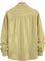 Buy MiraMichi Men's Full Sleeve Corduroy Striped Casual Jacket, Ideal for Stylish Everyday Outfits (Yellow, 2XL) - Image 2