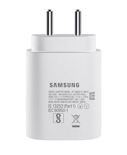 Samsung 25W USB-C Super Fast Adapter (White) | for Galaxy S25, S24, S22/Plus/Ultra/FE/Edge, S24fe/Z Fold/Flip 7/6/A/M/F/06/36/16/17/35,56/55/26/05/15/14/06/5G/4G, Tab/A9/A8/A7/S10/S9/S8, 25 w Charger